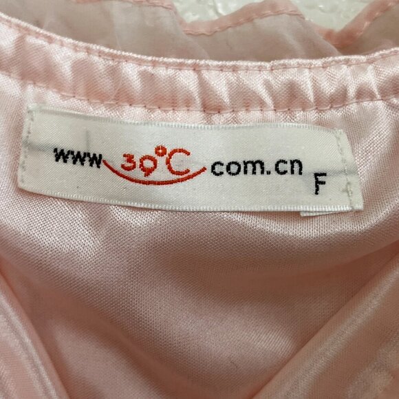 Soft Peach Flutter Sleeve Ruffle Accents Layered Slip Fairy Dress Size Small - Picture 4 of 9